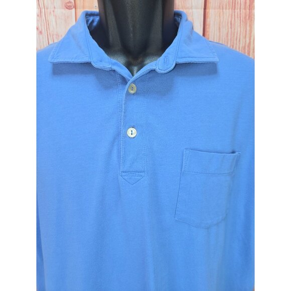 Peter Millar Crown Mens Polo Medium Blue Cotton Blend - Picture 3 of 7